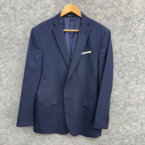 Zara Man Blazer Men's Sport Coat Suit Jacket 2 Buttons Vented Blue Size USA 44